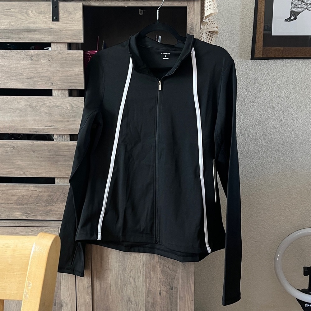 NWT-Express Black Jacket with White Accents